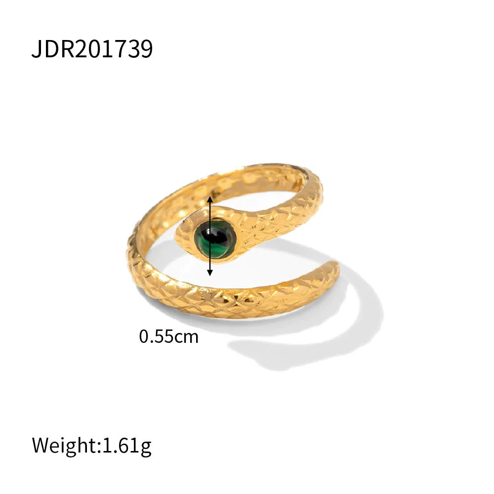 Sienna Malachite Gold Plated Ring - JDR201739