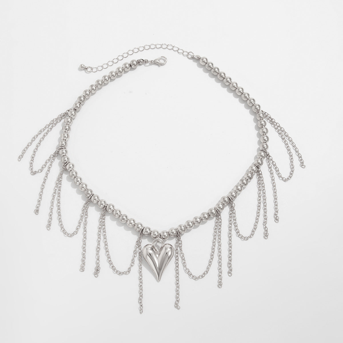 Amilya Layered Charm Necklace - Silver 7238 [K23V4I00]