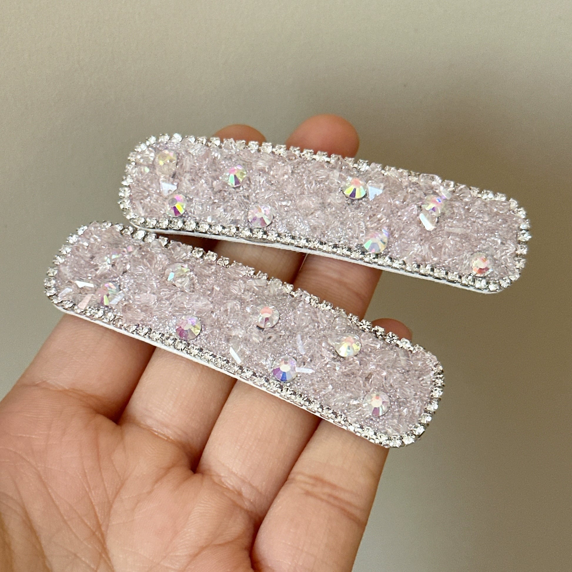 Lianne Crystal Square Hair Clip - Pink Pair [TIU9310K]
