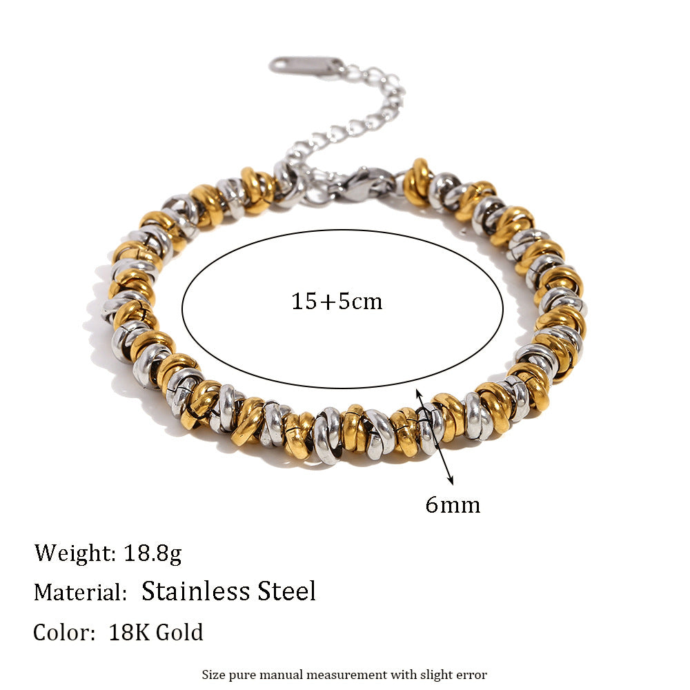 Aja Two-Tone Jewelry Collection - Hand-Assembled Circle Bracelet [21IT7FH7]