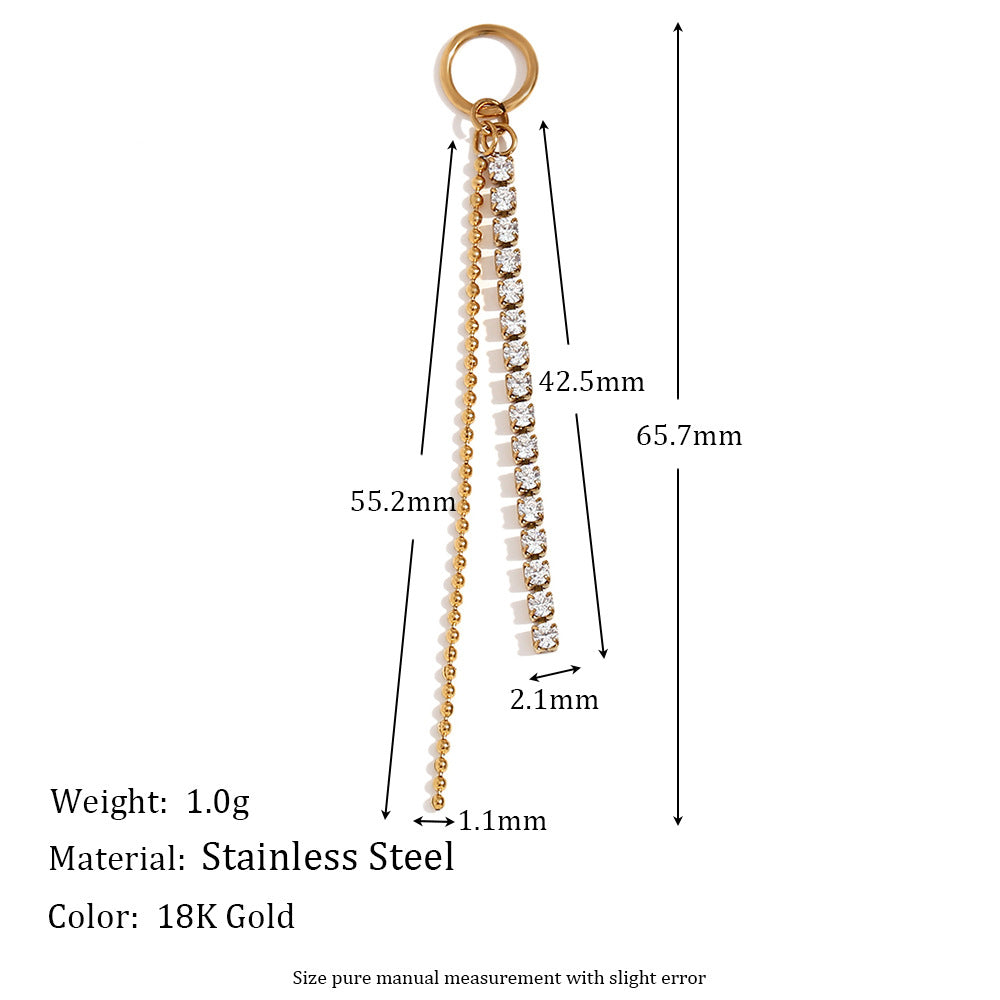 Sommer Gold Charm Pendants - Tassel Chain Pendant - White CZ [3RXU2KS2]