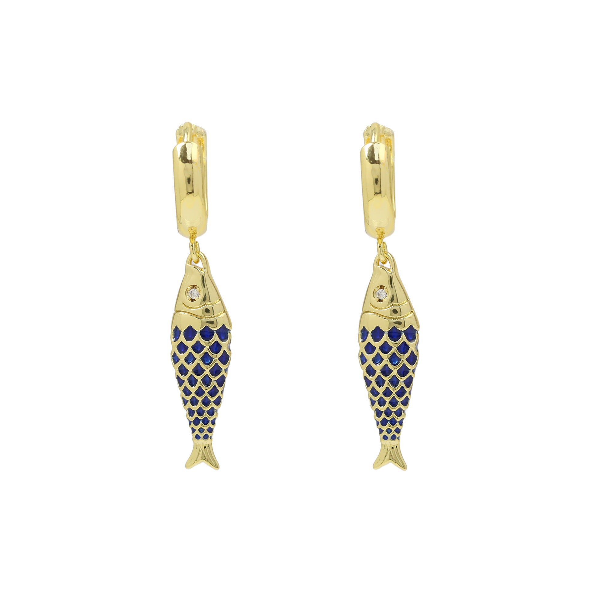 Kim Colorful Koi Earrings - Deep Blue [MQDJLE9I]