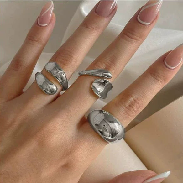 Leighann Gold Asymmetric Ring Set - Style 2 [O1PCFKW5]