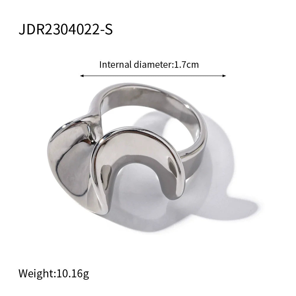 Aubrielle Stainless Steel Statement Ring - JDR2304022-S