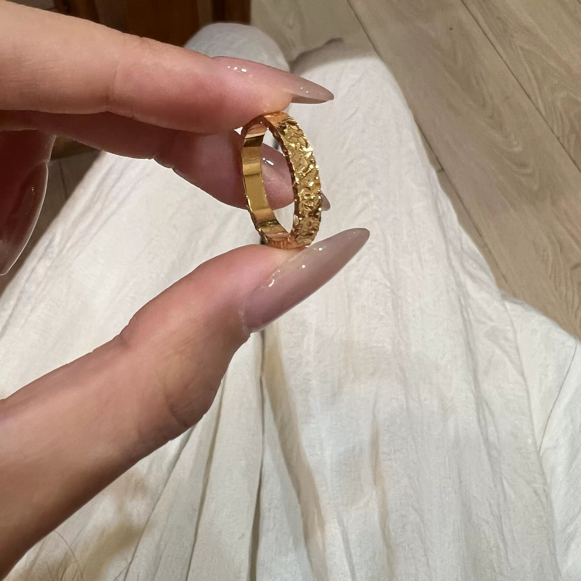 Abriella Gold Crushed Ice Ring - Crushed Ice Ring (Size 8)