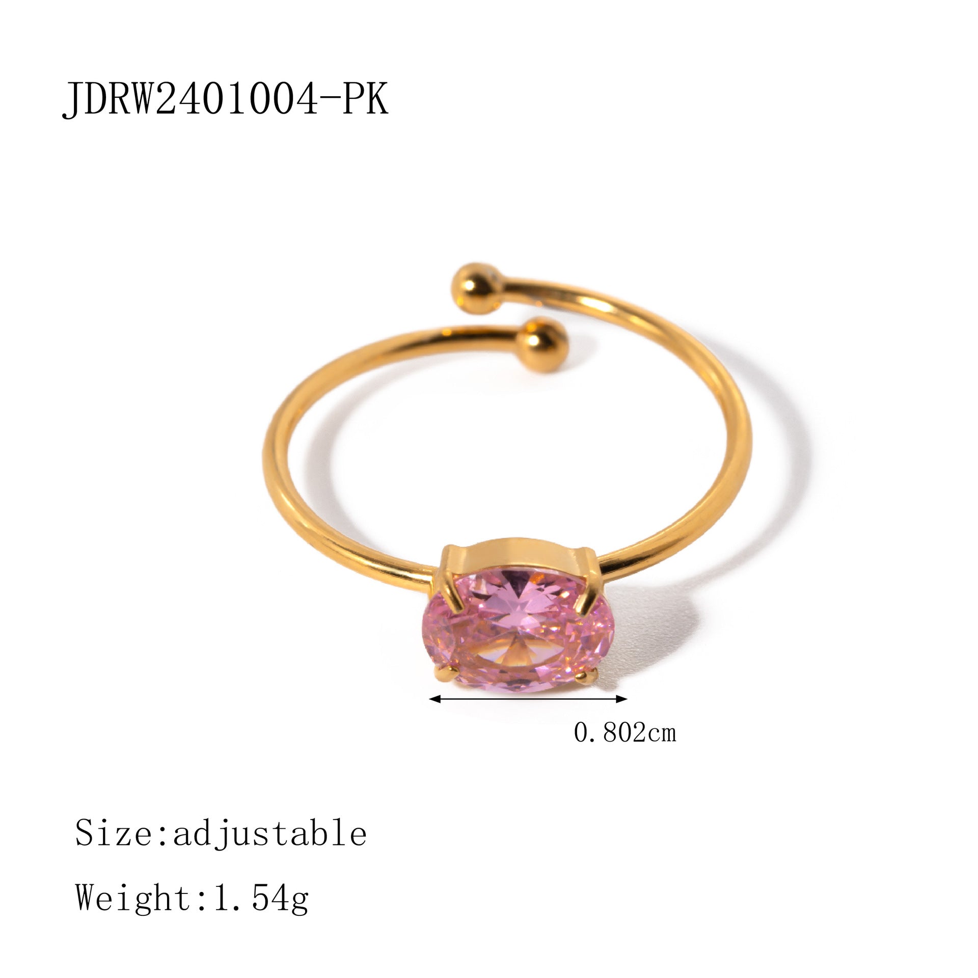 Aamirah Geometric Zircon Ring - Pink [ZPQUGDE4]