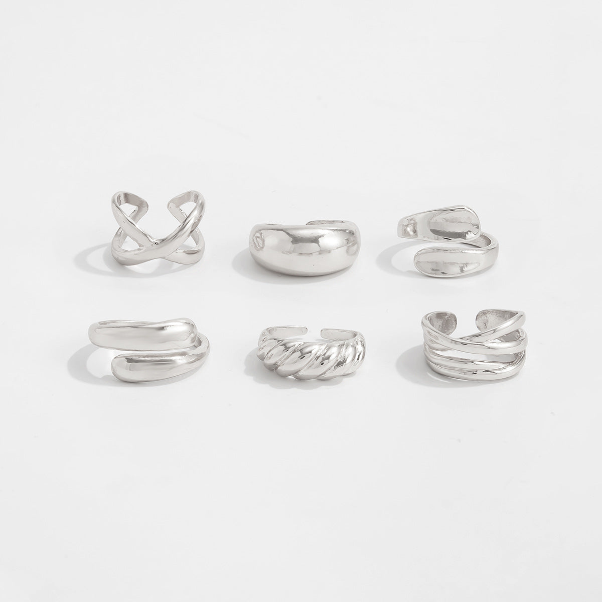 Annabella Twisted Ring Set - Silver [N4H6QHII]