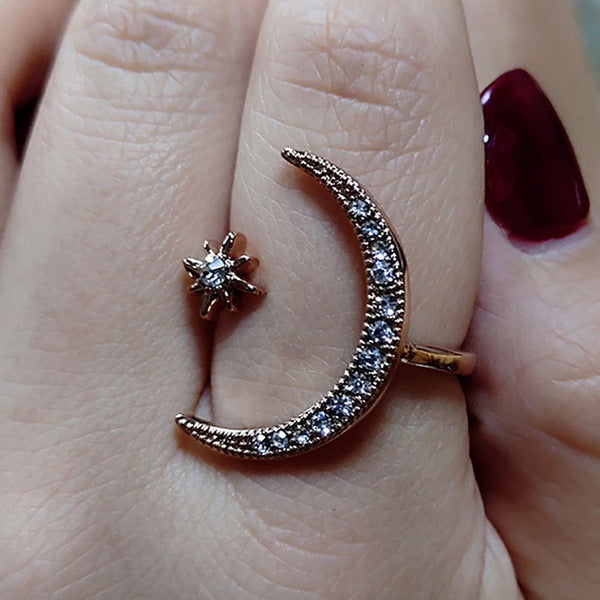 Araceli Celestial Crescent Ring - Rose Gold [PGU8UV31]