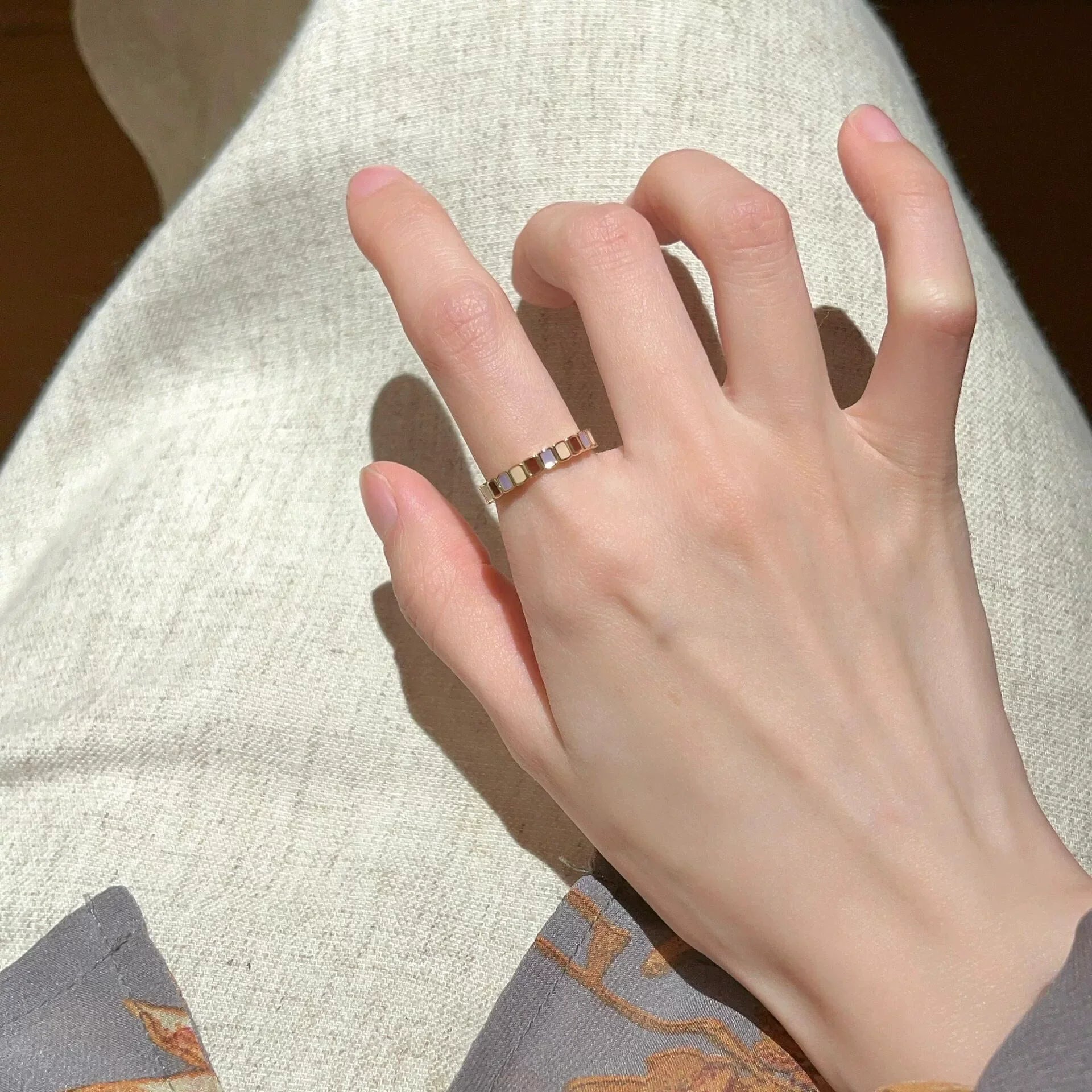 Stephanie Butterfly Enamel Ring - Color Block Square Ring