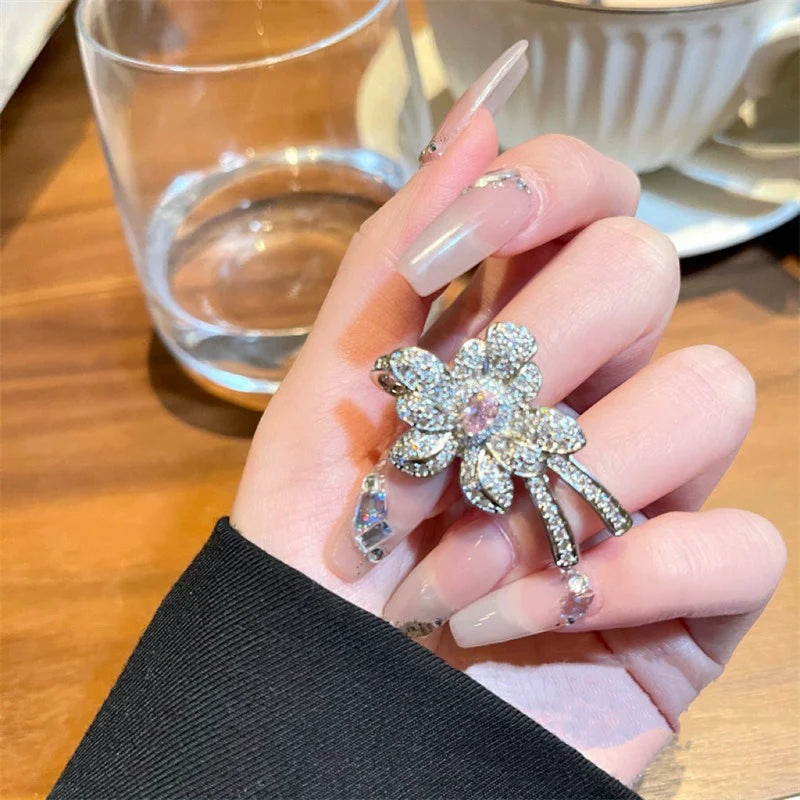 Erabella Pink Floral Gemstone Ring - Pink Meteor Flower One Size