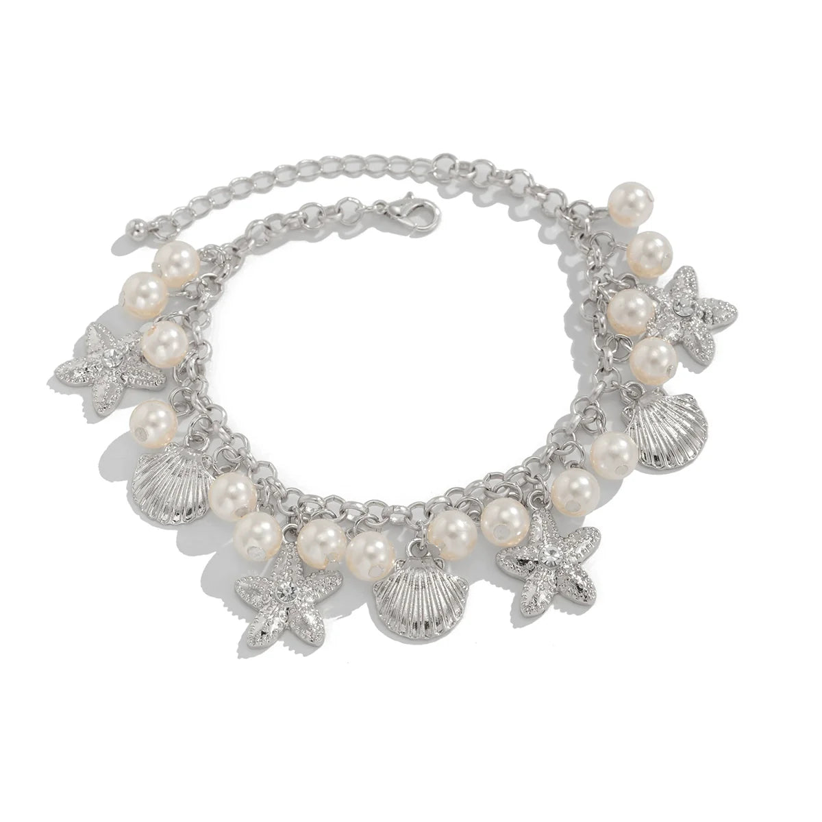 Amity Ocean Pearl Anklet - Silver