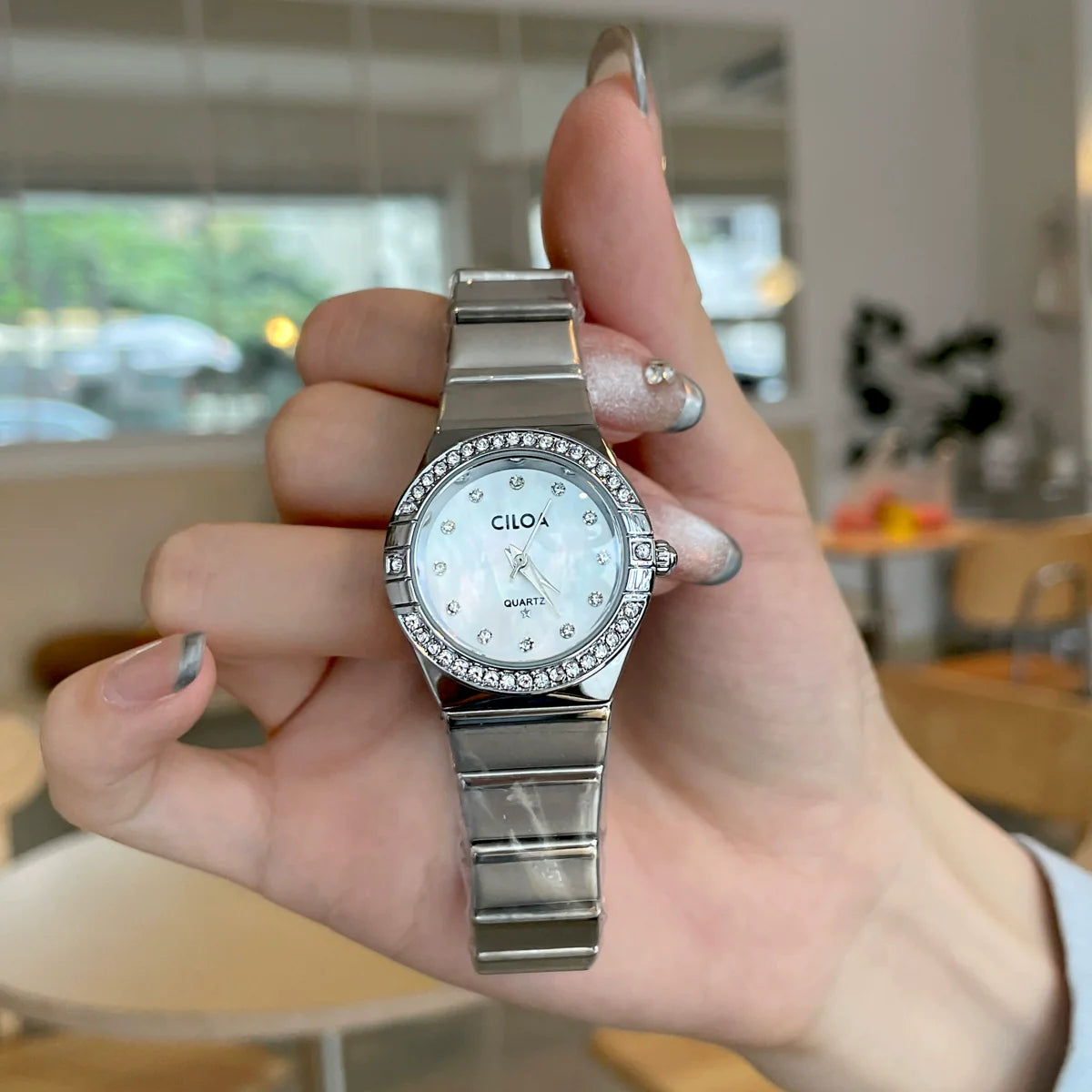 Virginia Constellation Embellished Watch - Mother-of-pearl White