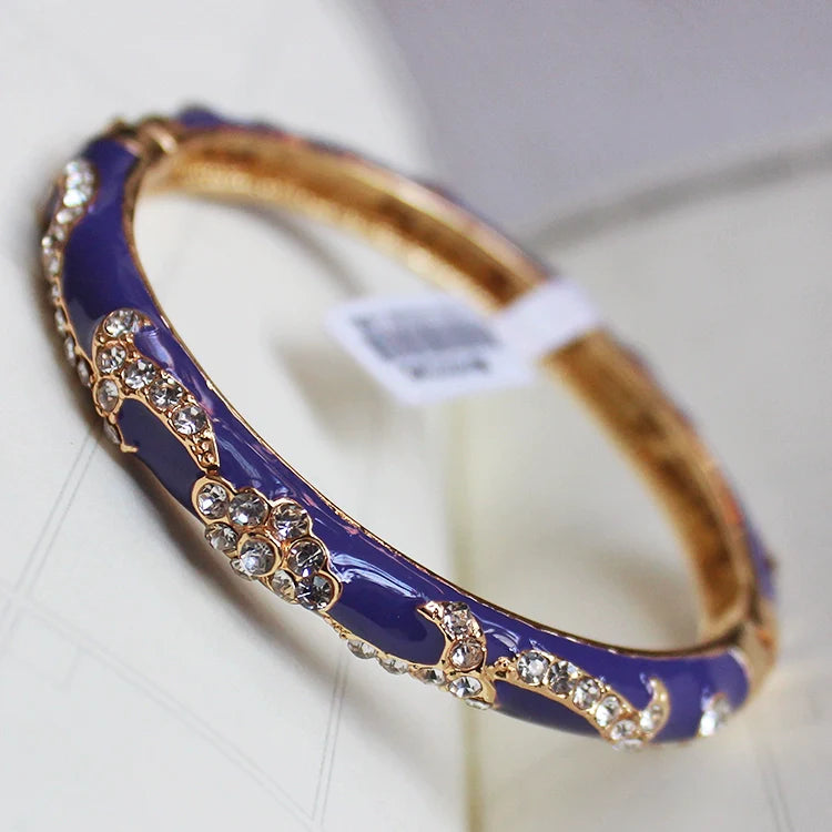 Makennah Cloisonne Enamel Cuff - Purple