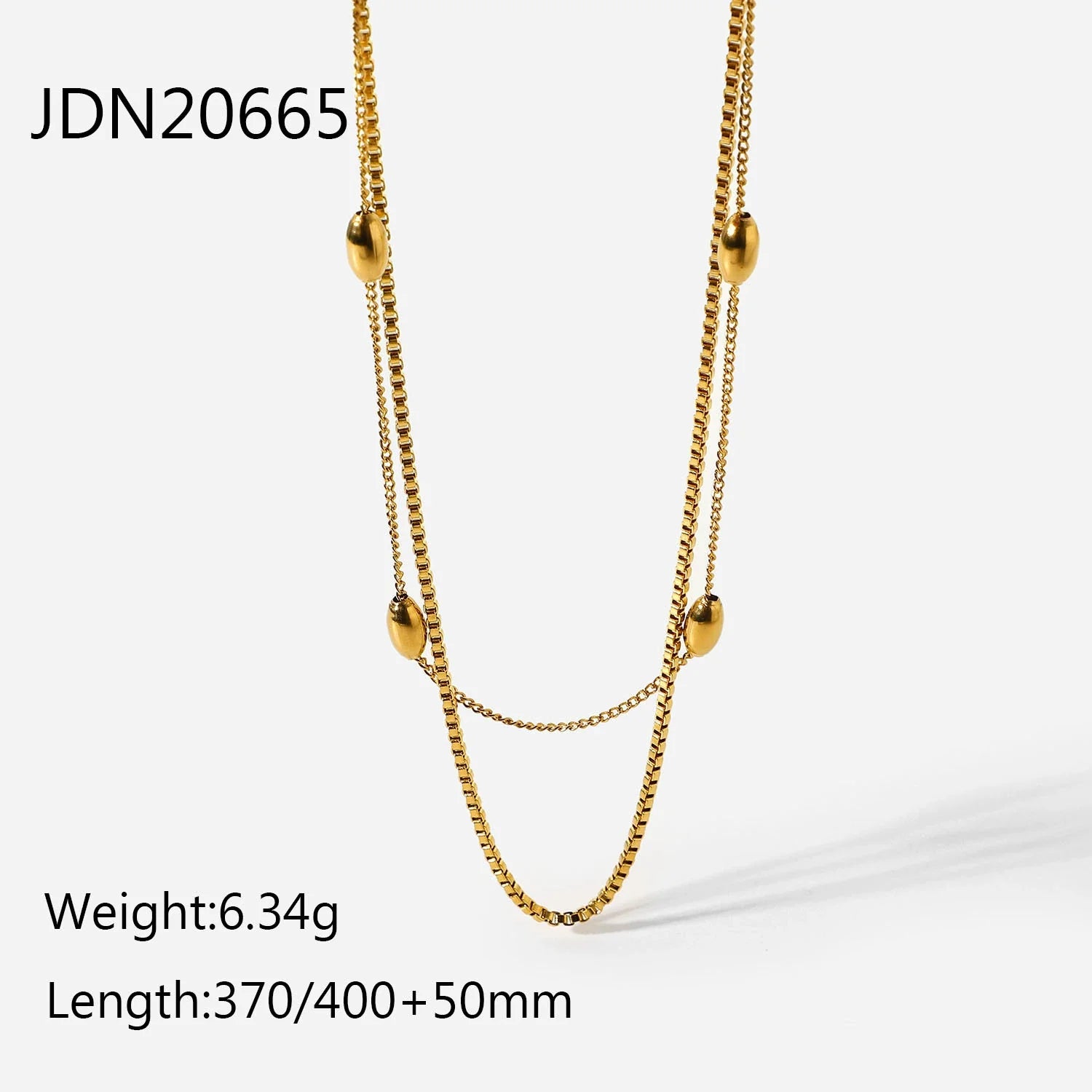 Francis Oval Bead Layered Necklace - JDN20665