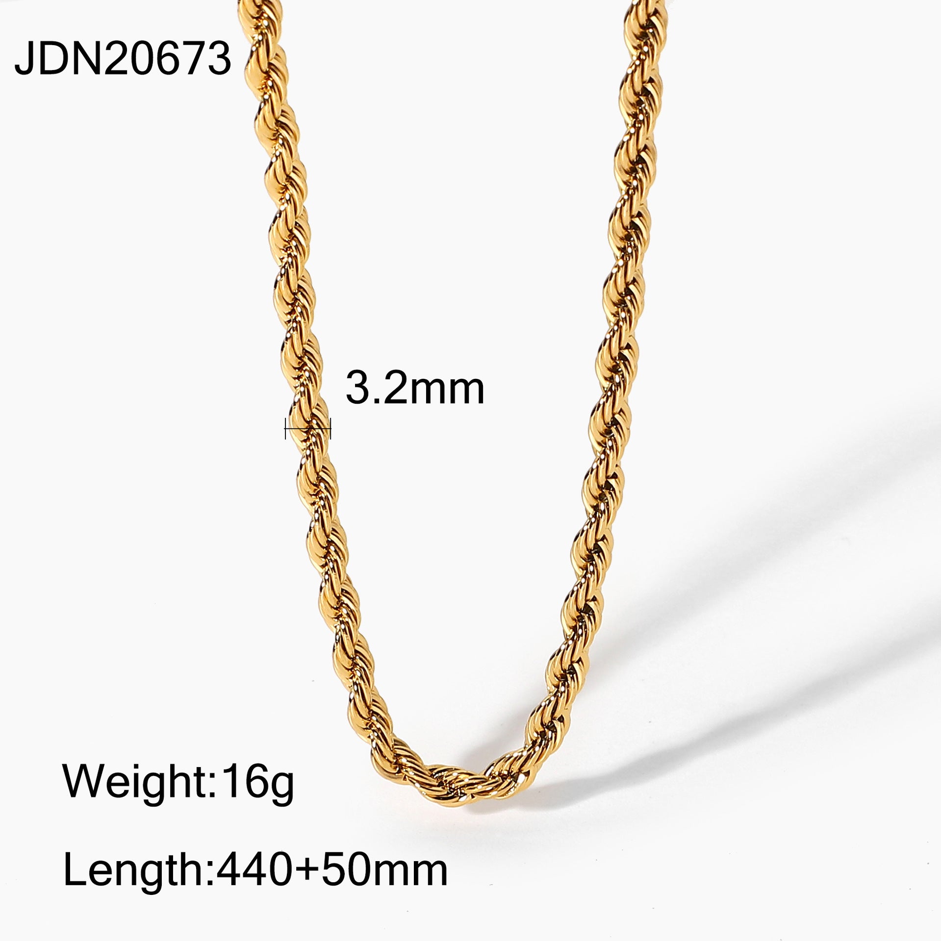 Miryam Gold Geometric Chain Necklace - JDN20673 [R5F6TTWQ]