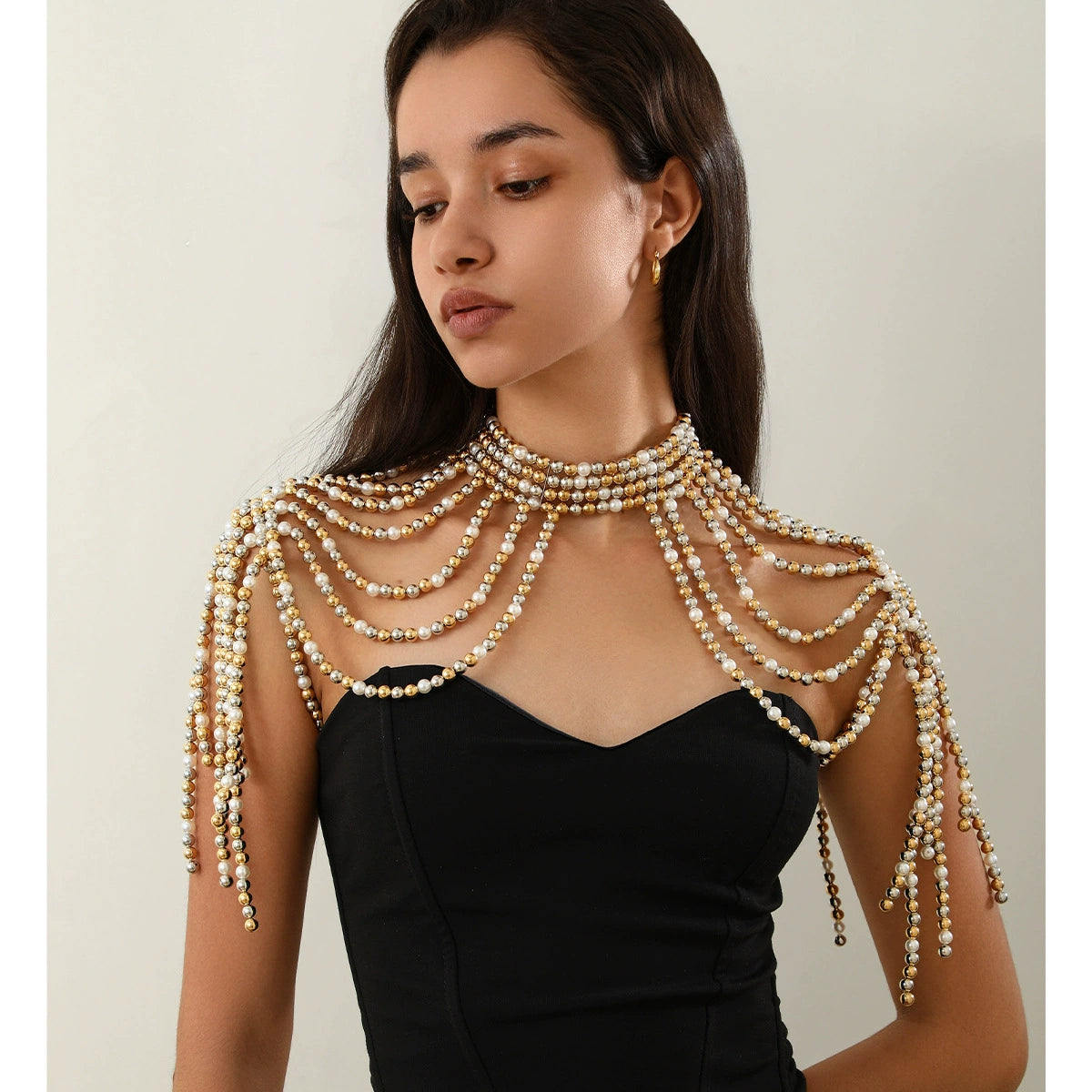 Aurianna Pearl Tassel Shoulder Chain - Style 02: Multi-Color [9HFB7X48]