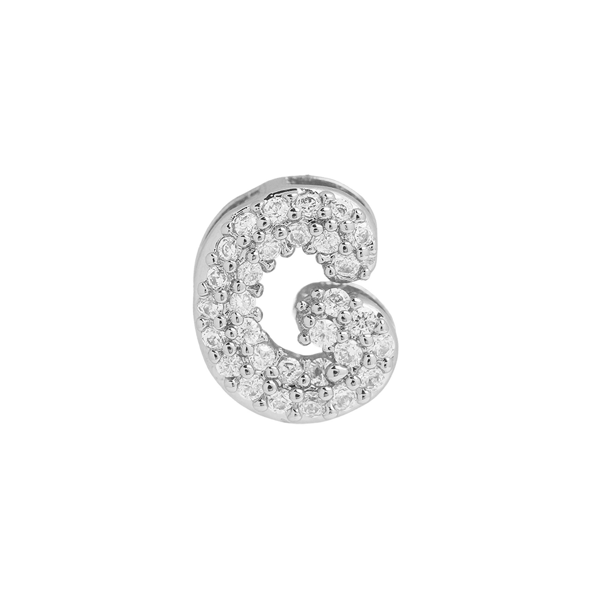 Rosalyn Bubble Letter Necklace - Silver Letter G Pendant [H9NS8R84]
