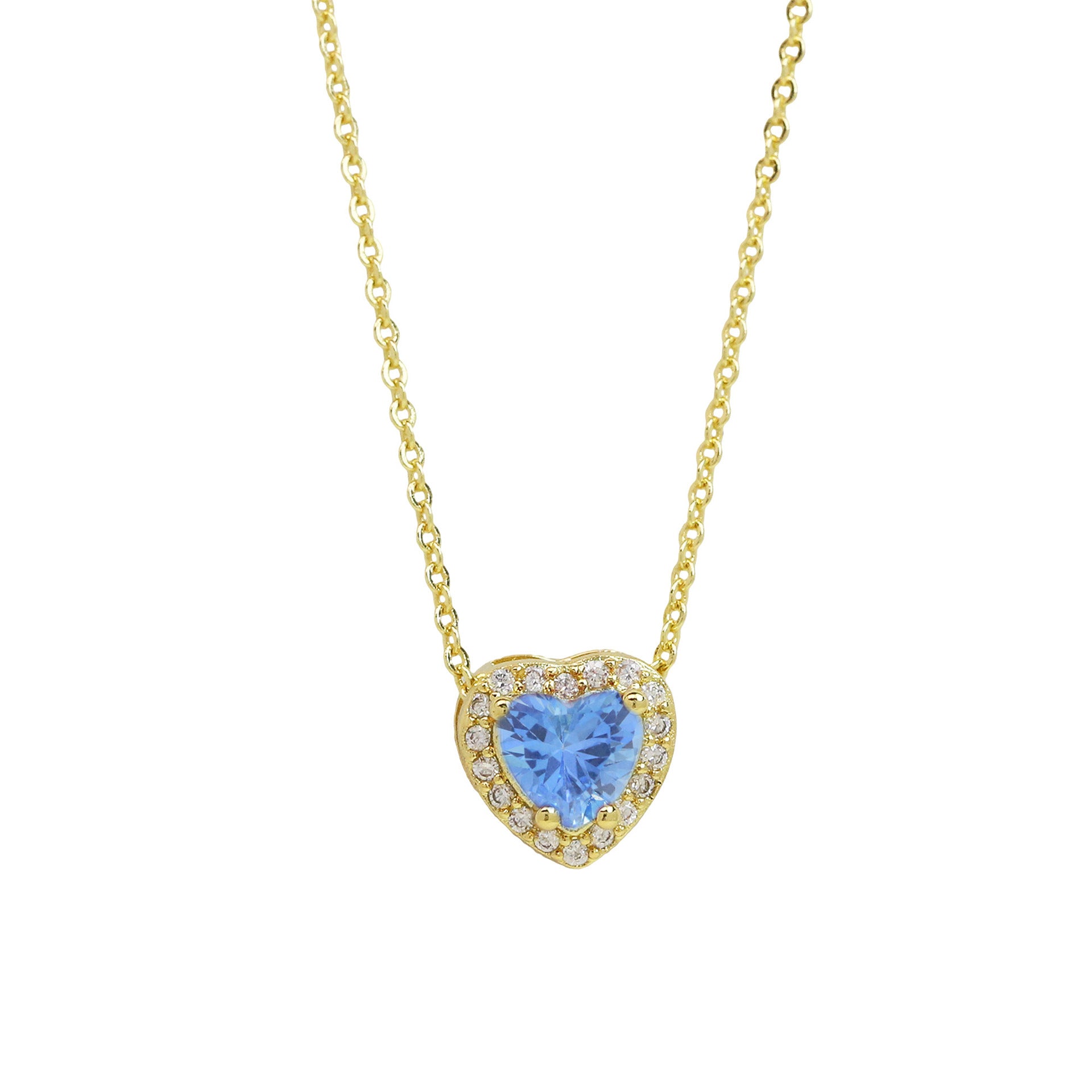 Khylie Heart Birthstone Necklace - March [DQV99BZS]