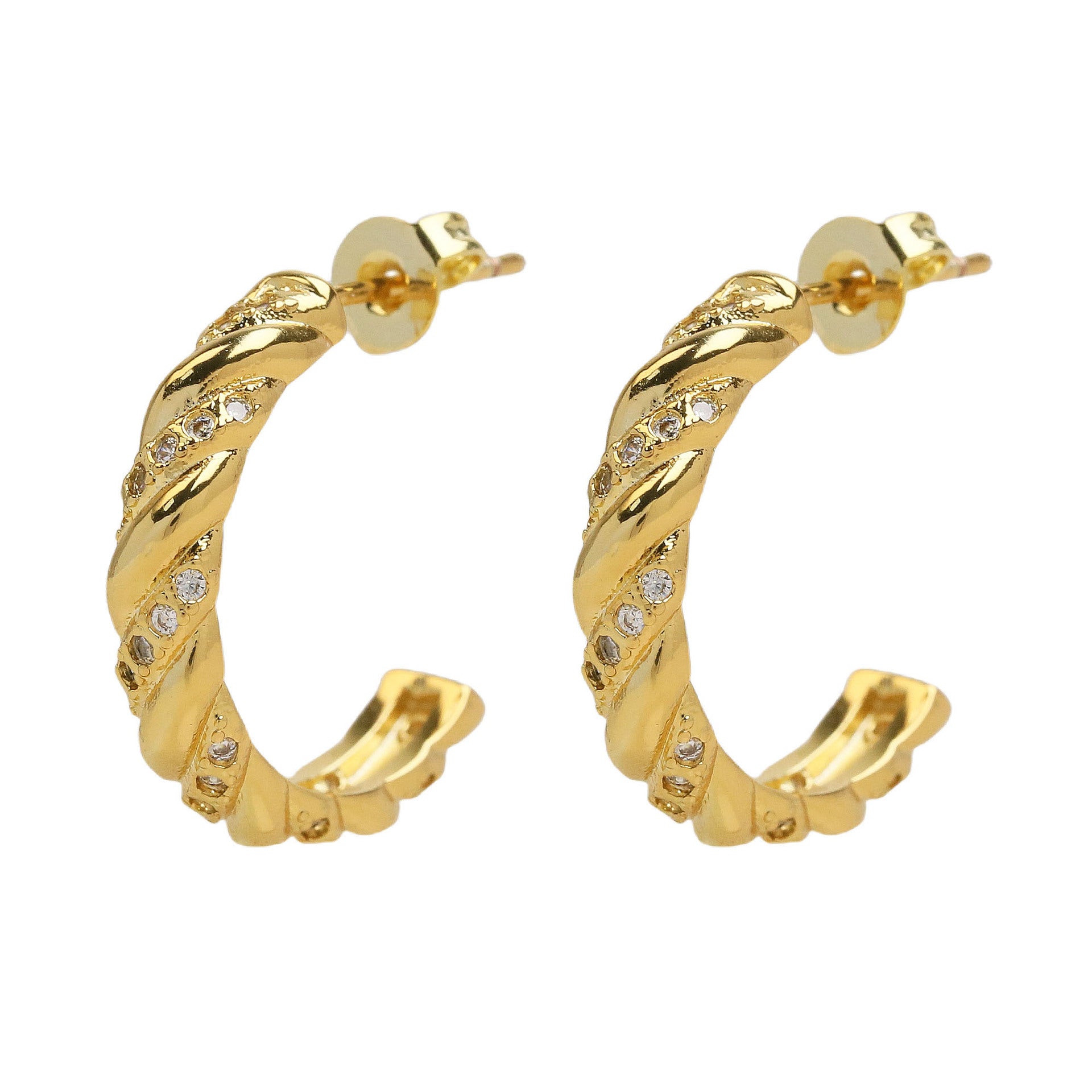 Joleigh Pave Twist Hoops - Medium Pave Hoop [TUW3LF09]