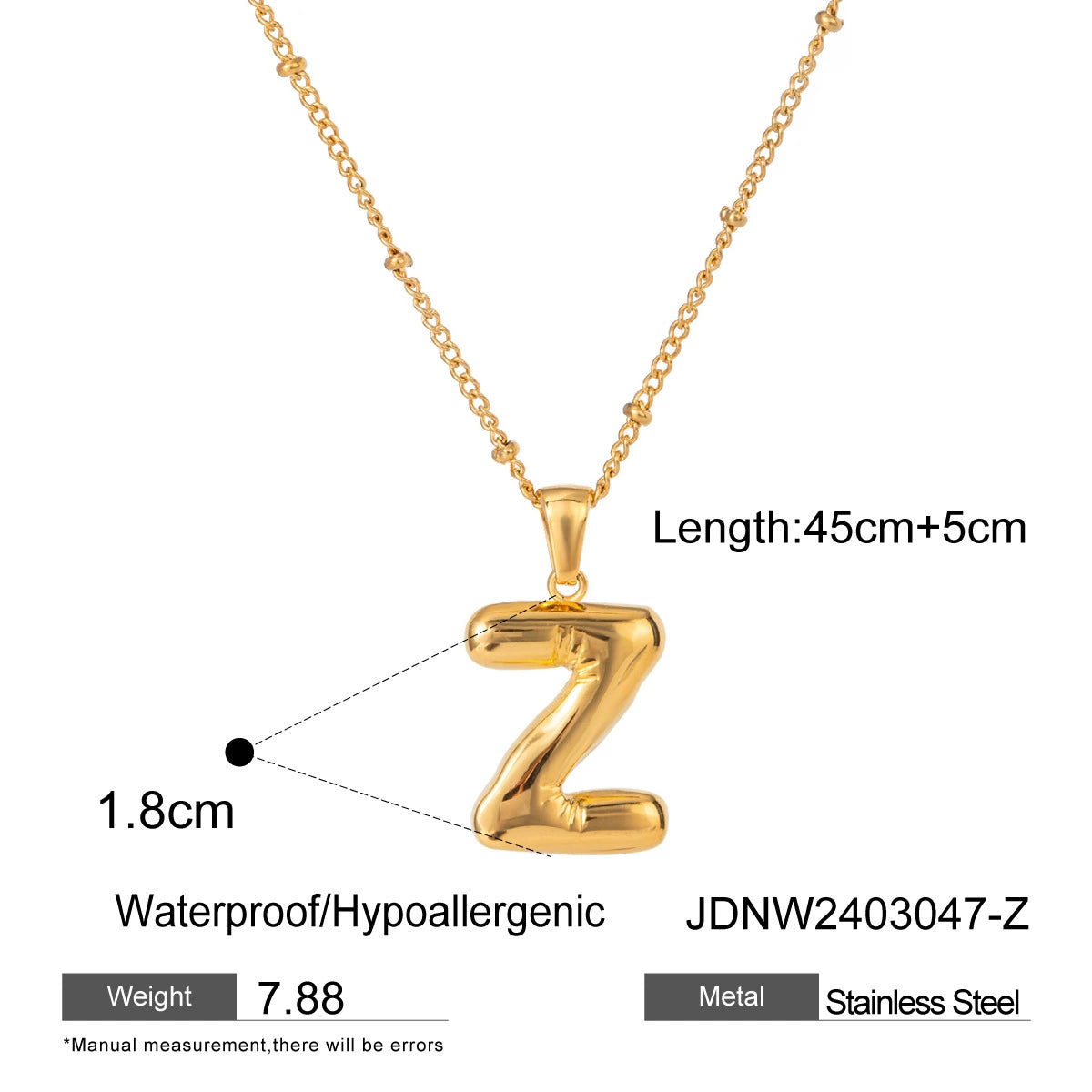 Kadyn Initial Pendant Necklace - Letter Z [K8S1LPN3]