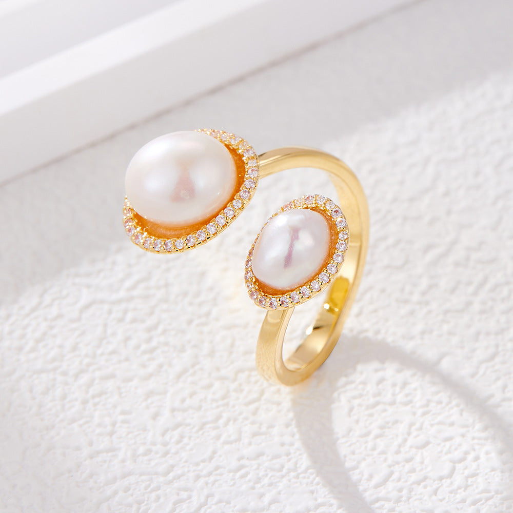 Maelani Micro-Set Pearl Open Ring - Style 1 [K23QLWKW]