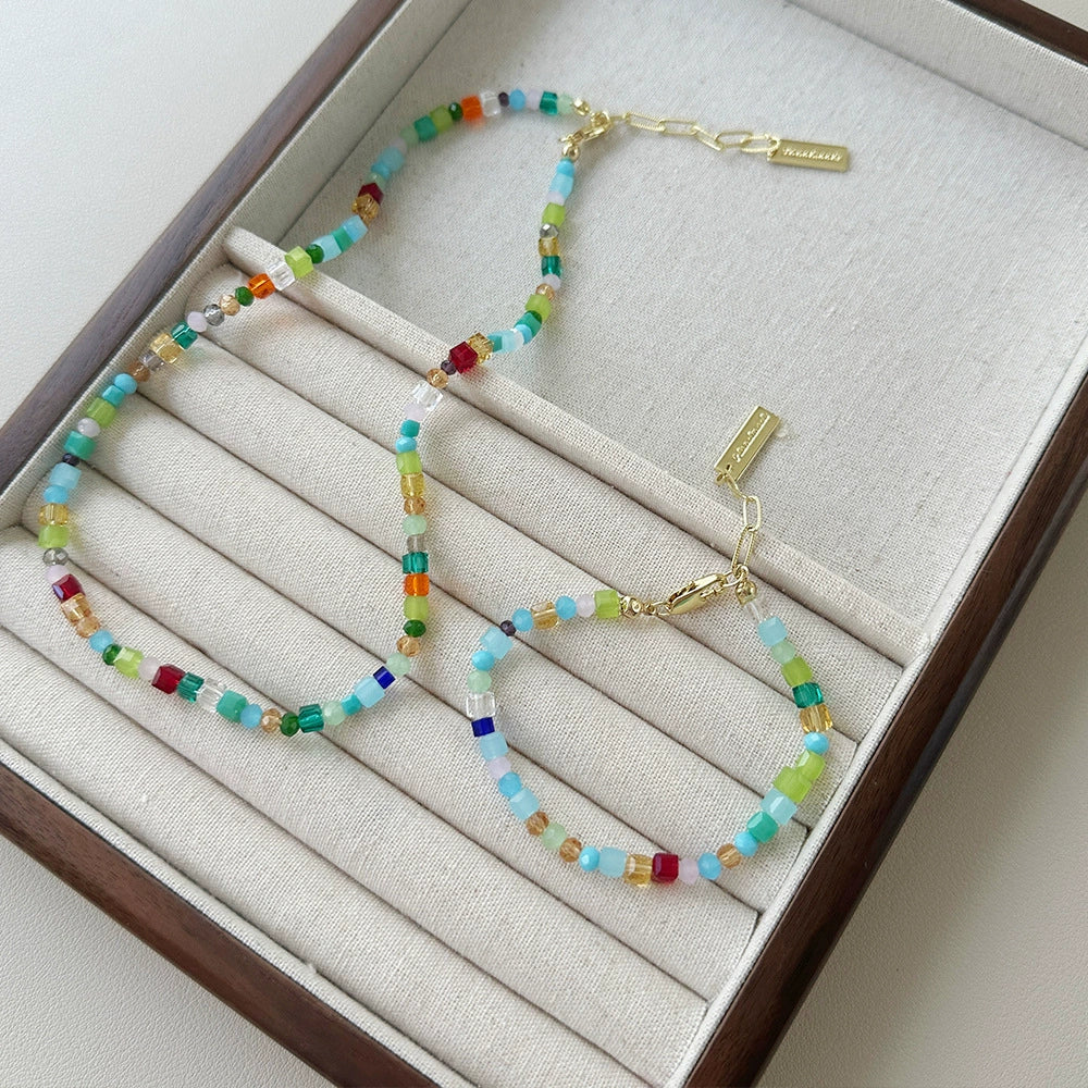 Emmarae Dopamine Beaded Choker - Necklace + Bracelet Set [PPUFVHZU]