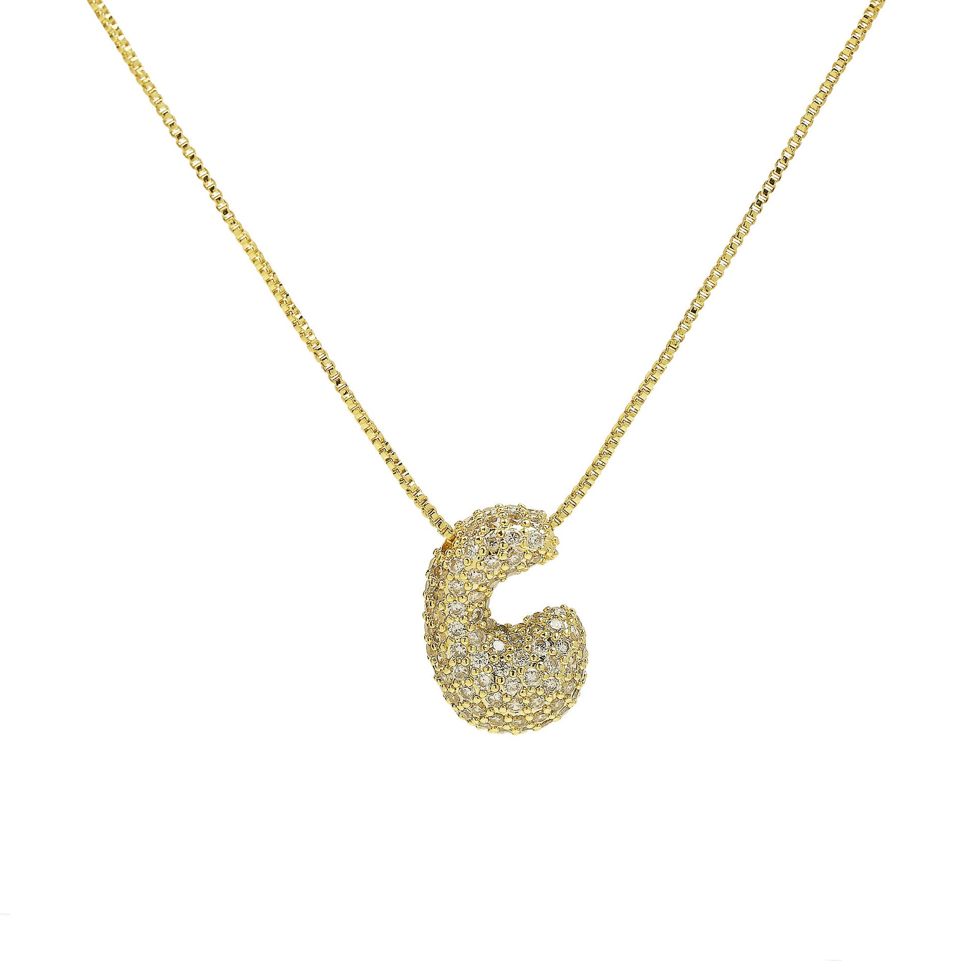 Francis Bubble Initial Necklace - Gold Necklace C [KE51B2SE]