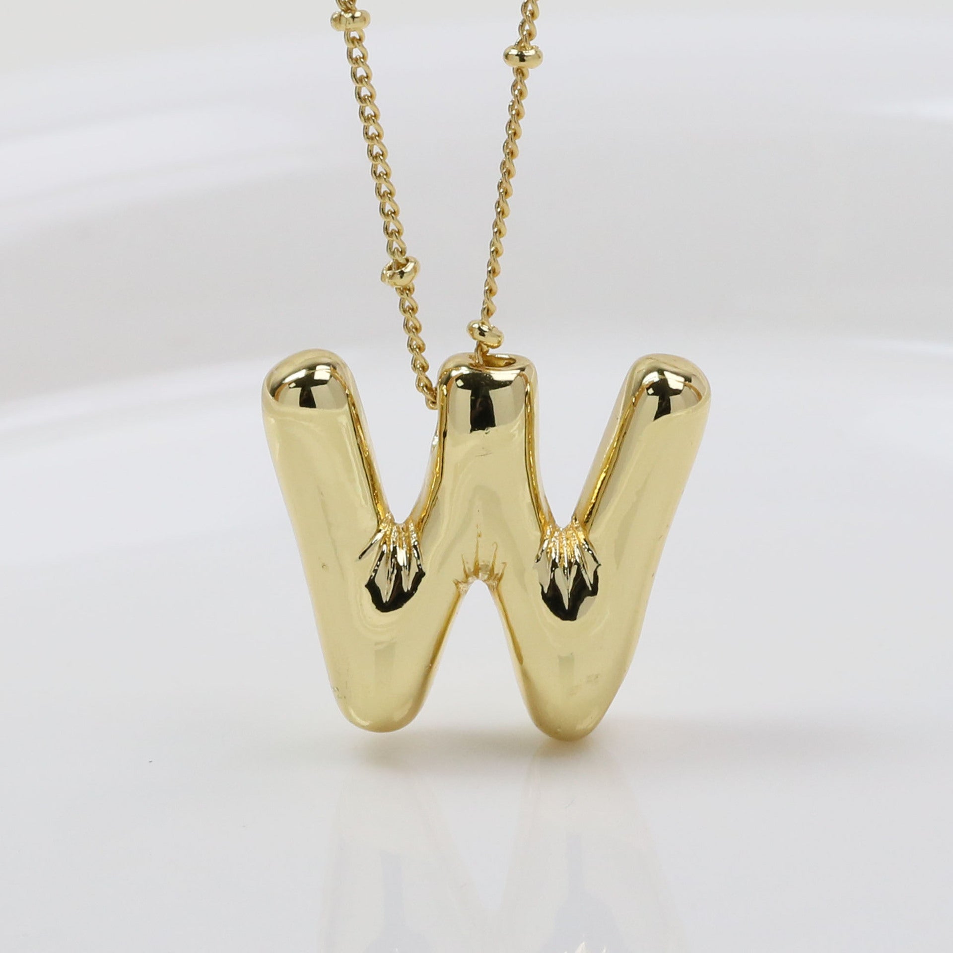 Aberdeen Bubble Initial Necklace - W (Necklace) [VJQKMXK6]
