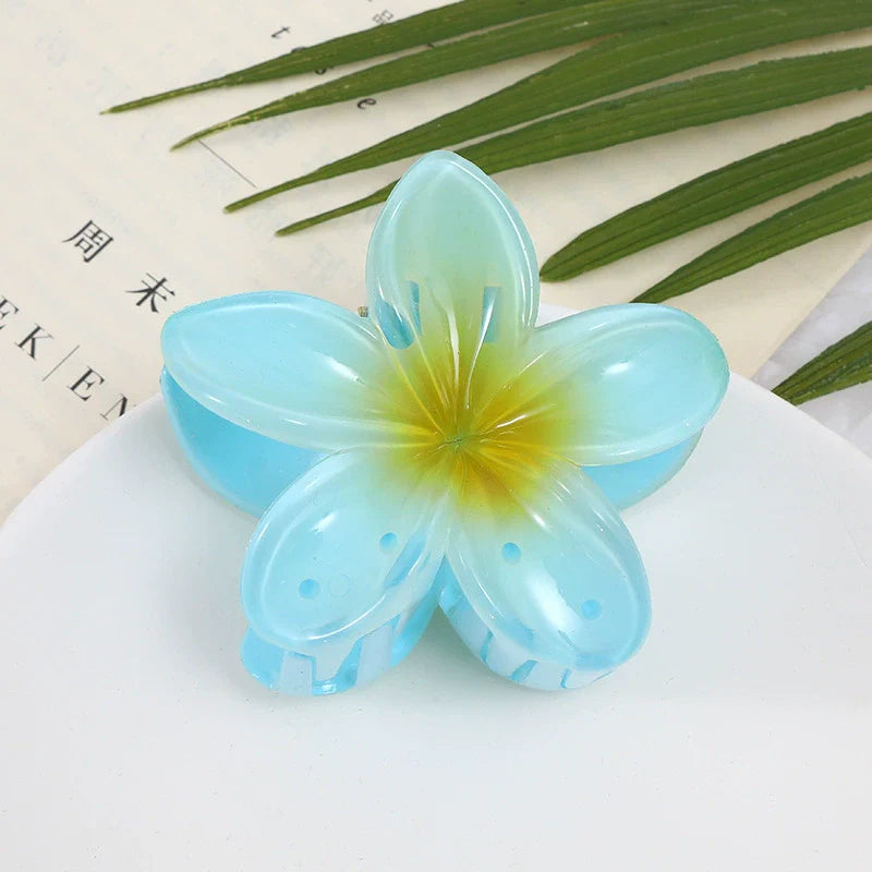 Myanna Gradient Floral Claw Clip - Blue
