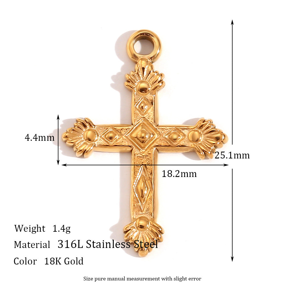 Kalayah Geometric Celestial Charms - Geometric Straw Cross Pendant [RS3Q6OA4]