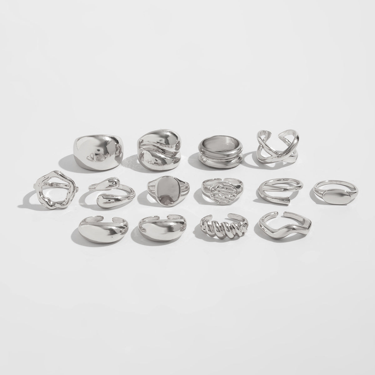Siobhan Geometric Stack Ring - Silver-tone [PTEX44TW]
