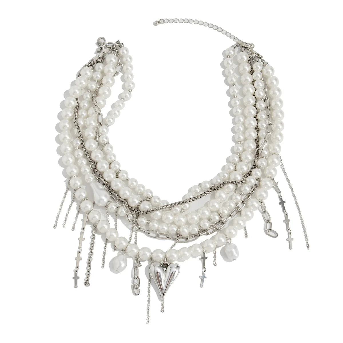 Chrislynn Faux Pearl Heart Necklace - Style One