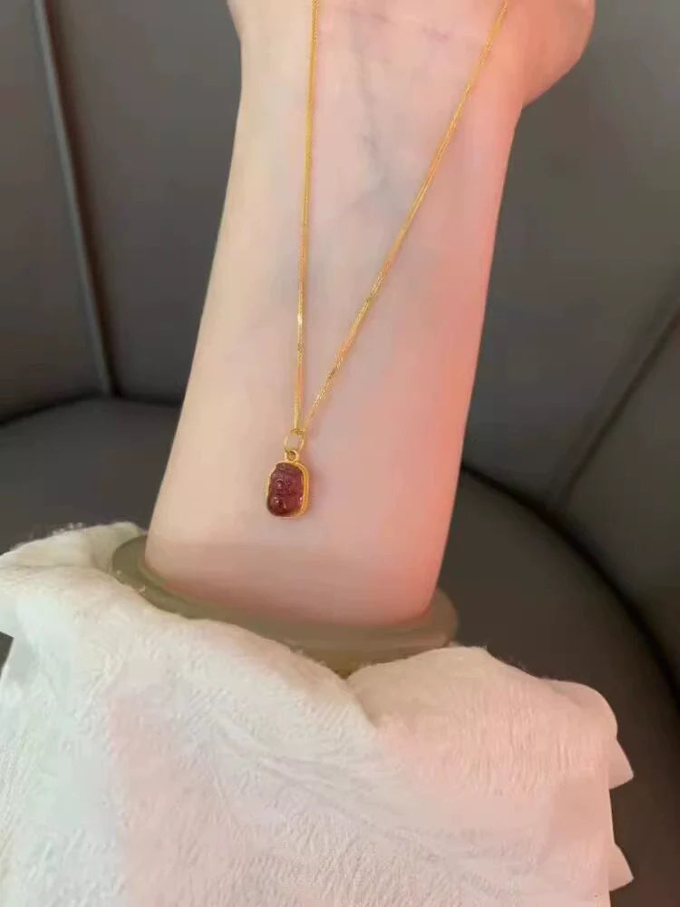 Joana Lucky Pixiu Necklace - Red Pixiu Necklace