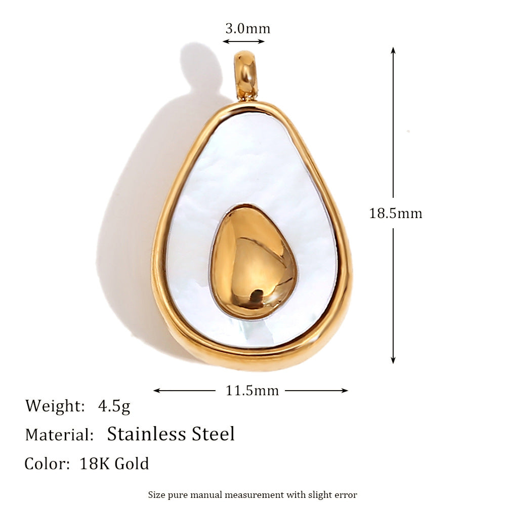 Jacie Geometric Gold Charms - Avocado Pendant - Gold [4AKSTITU]