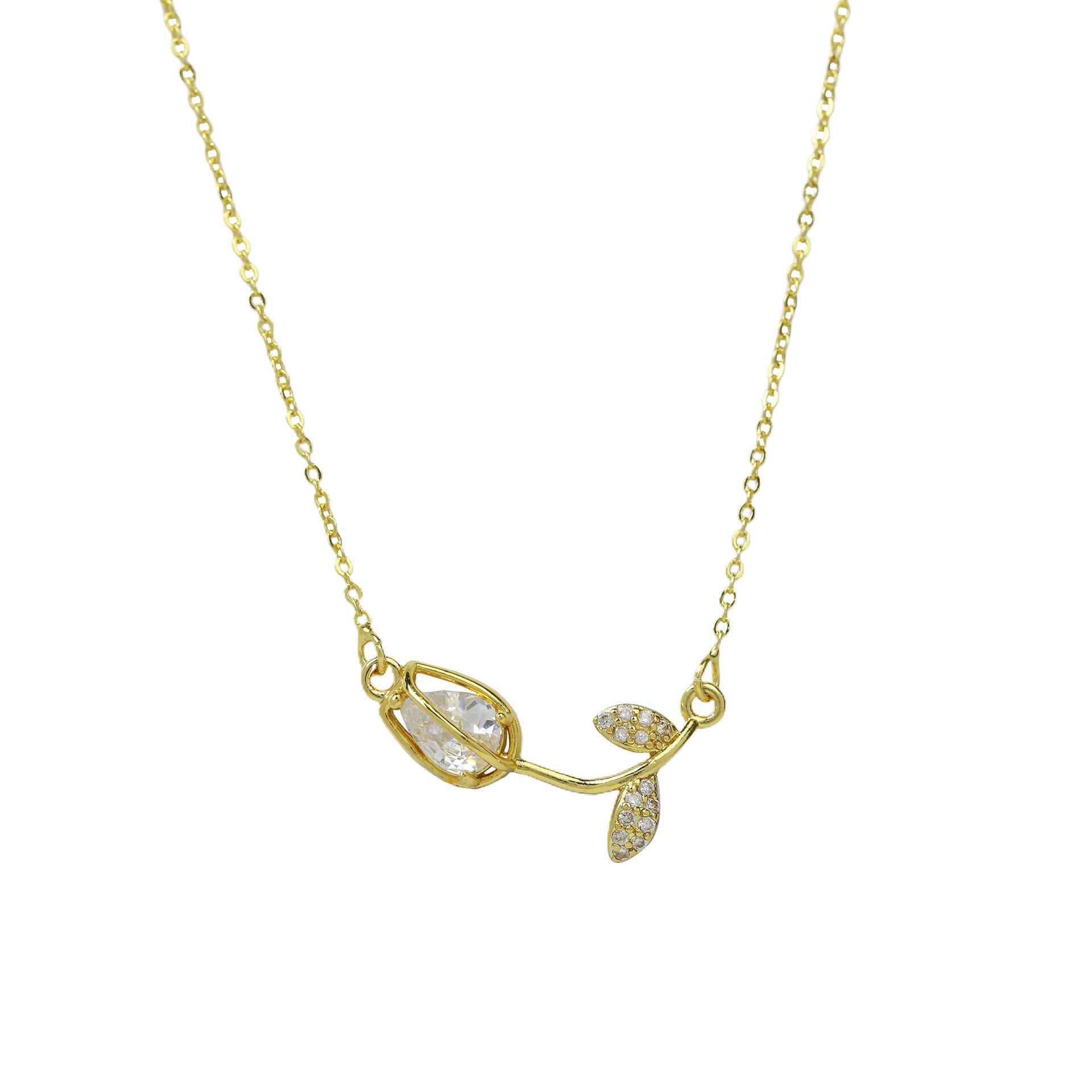 Aniah Zircon Rose Necklace - Necklace 1 [6H7OV3QQ]