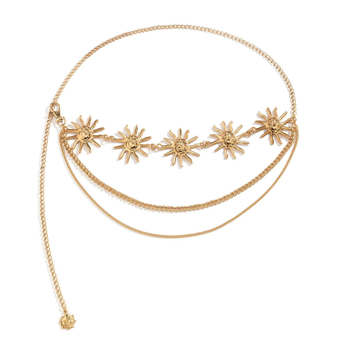 Claudia Multi-Layer Sunflower Waist Chain - Gold