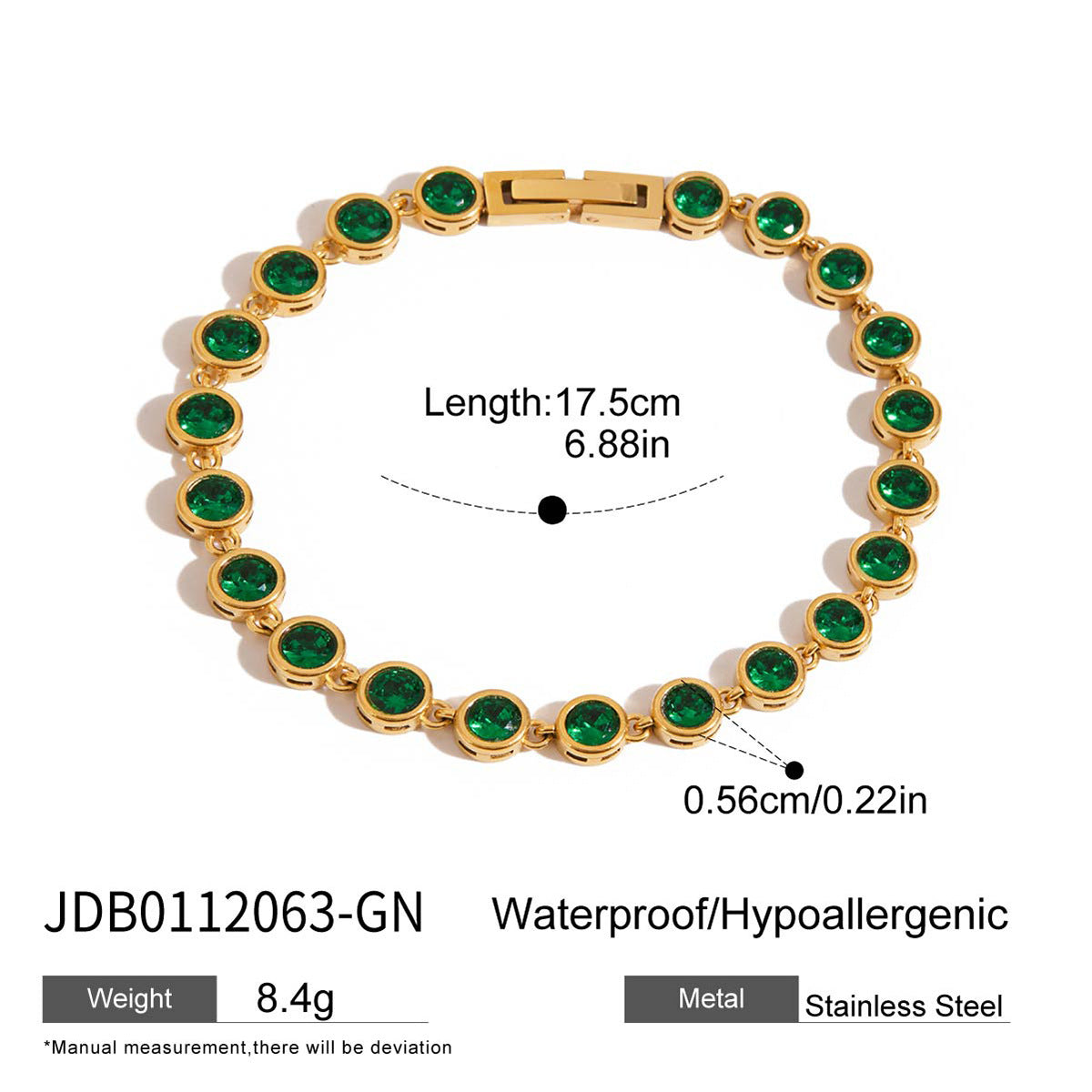 Rosita Zircon Heart Bracelet - JDB0112063-GN [BEOS6LIH]