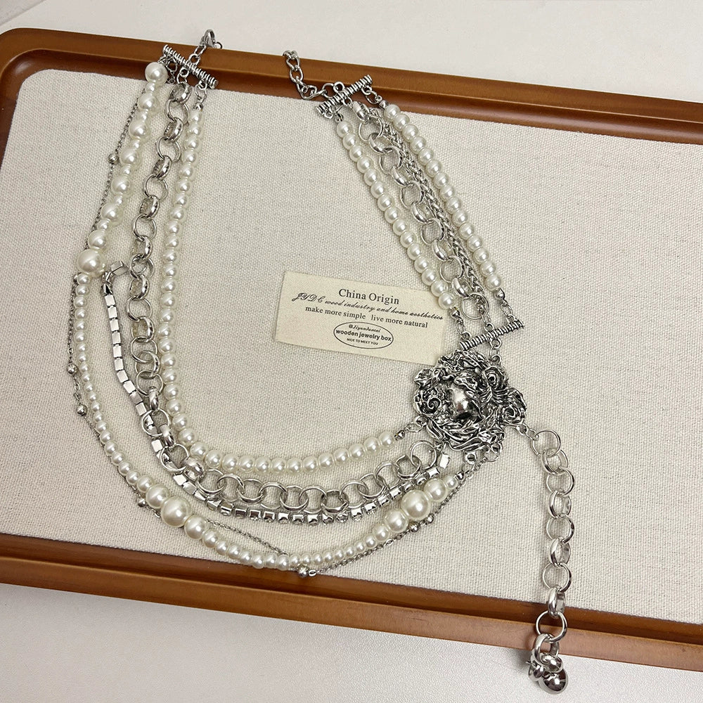 Kalise Multi-Layered Pearl Necklace - Main Picture Necklace [YUWBH3DY]