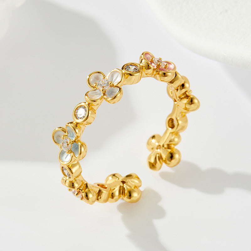 Simran Floral Enamel Ring - R14610M028 [Q9H4JHU7]