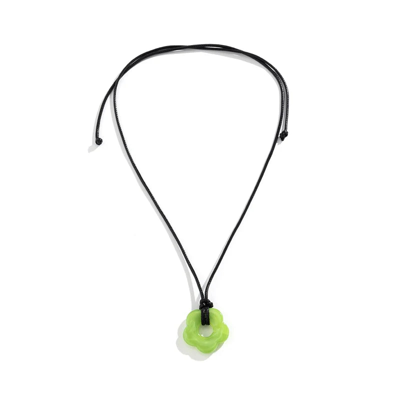 Kristine Bloom Pendant Necklace - Green