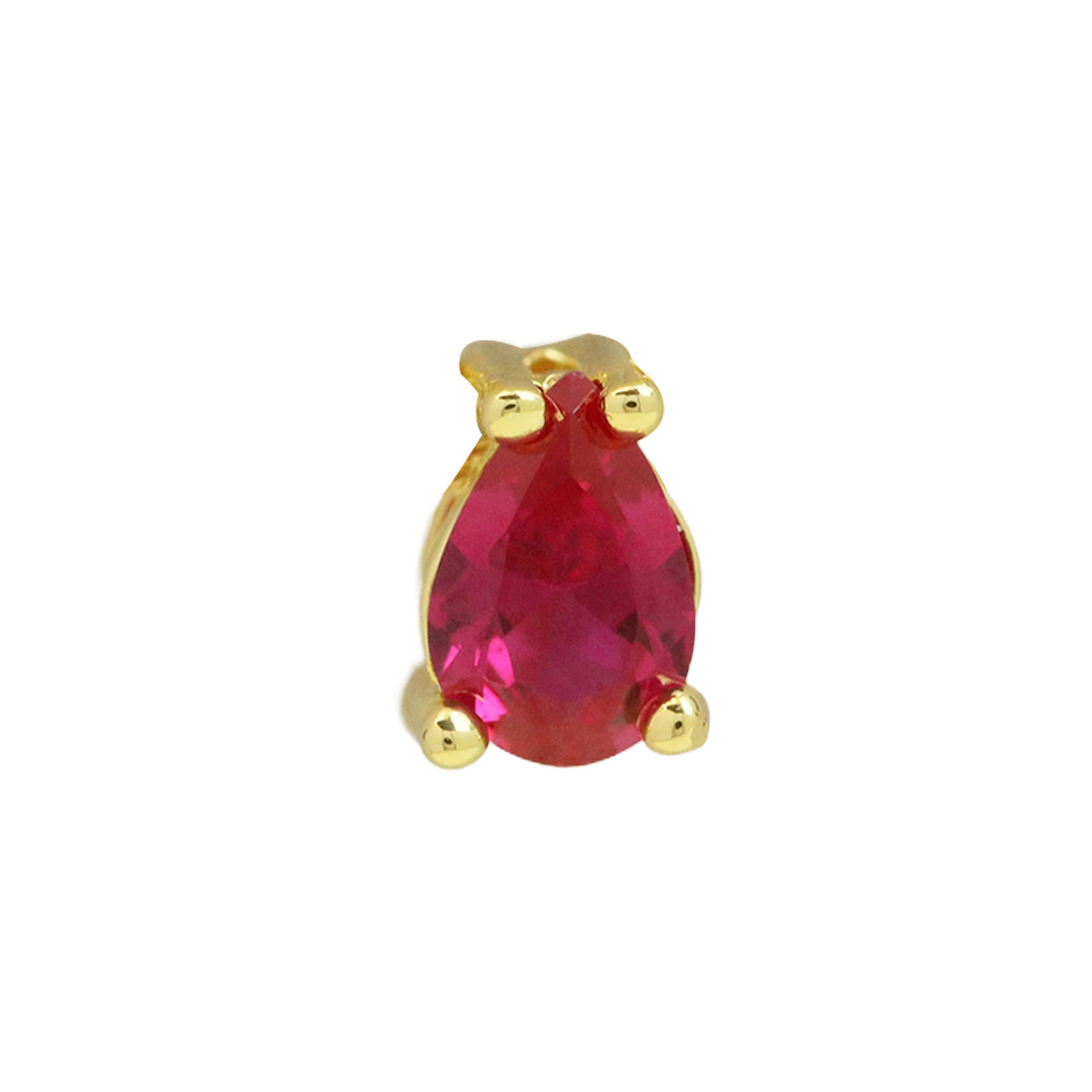 Kynsley Gold Charm Necklace - July Birthstone Drop [QOOZYNZU]