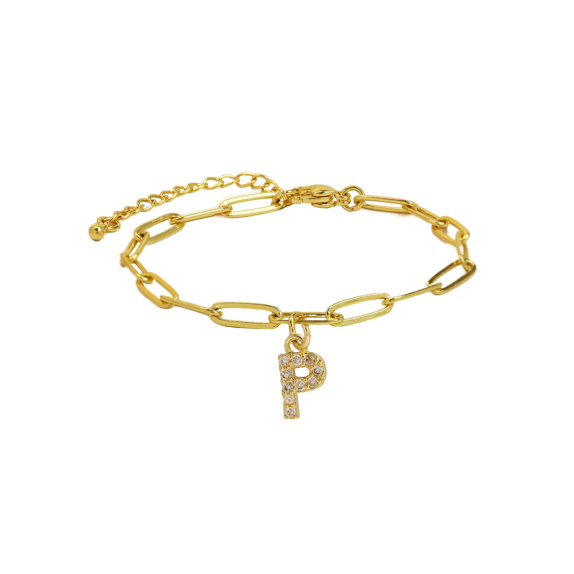 Jenessa Micro Inlay Letter Bracelet - P [PL958Y5U]
