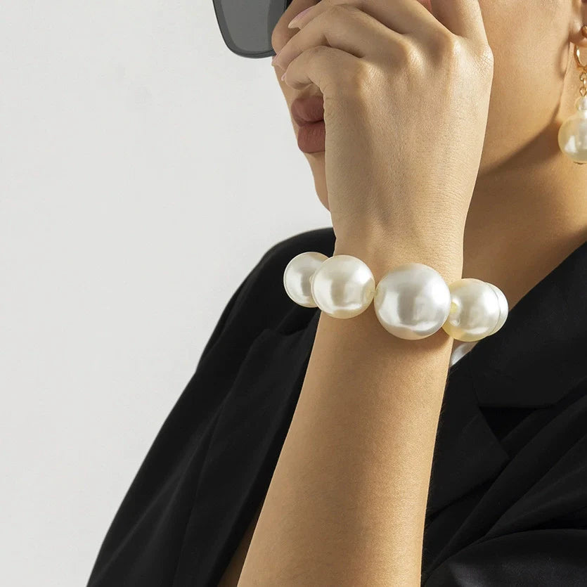 Anari Pearl Beaded Necklace - Bracelet Silver-tone