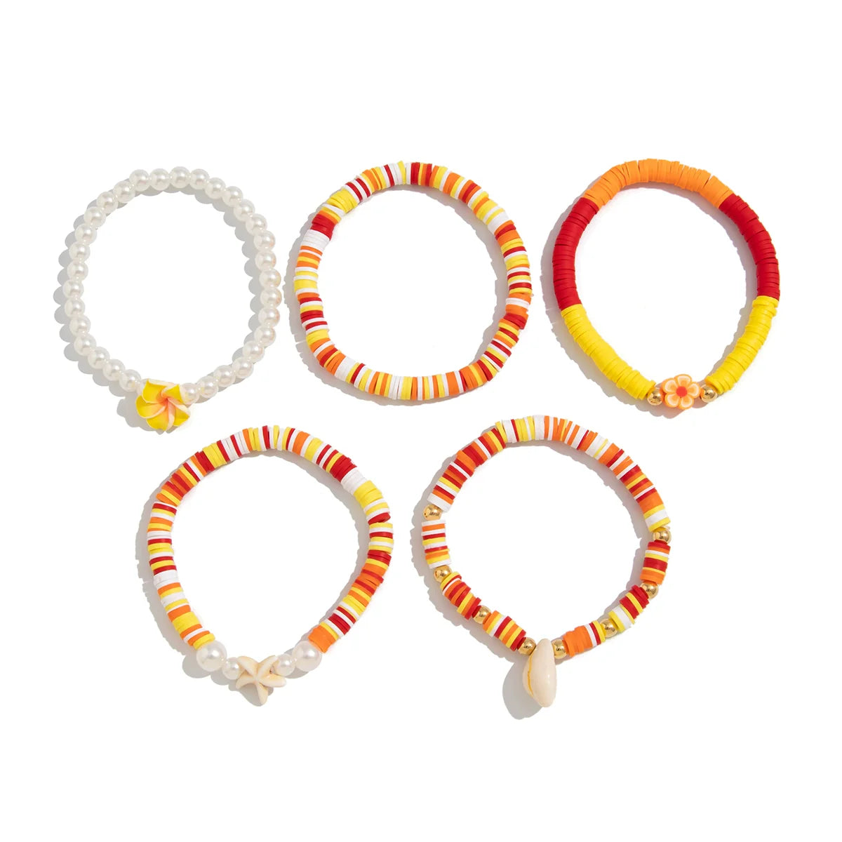 Juliann Starfish Shell Bracelet Set - Yellow