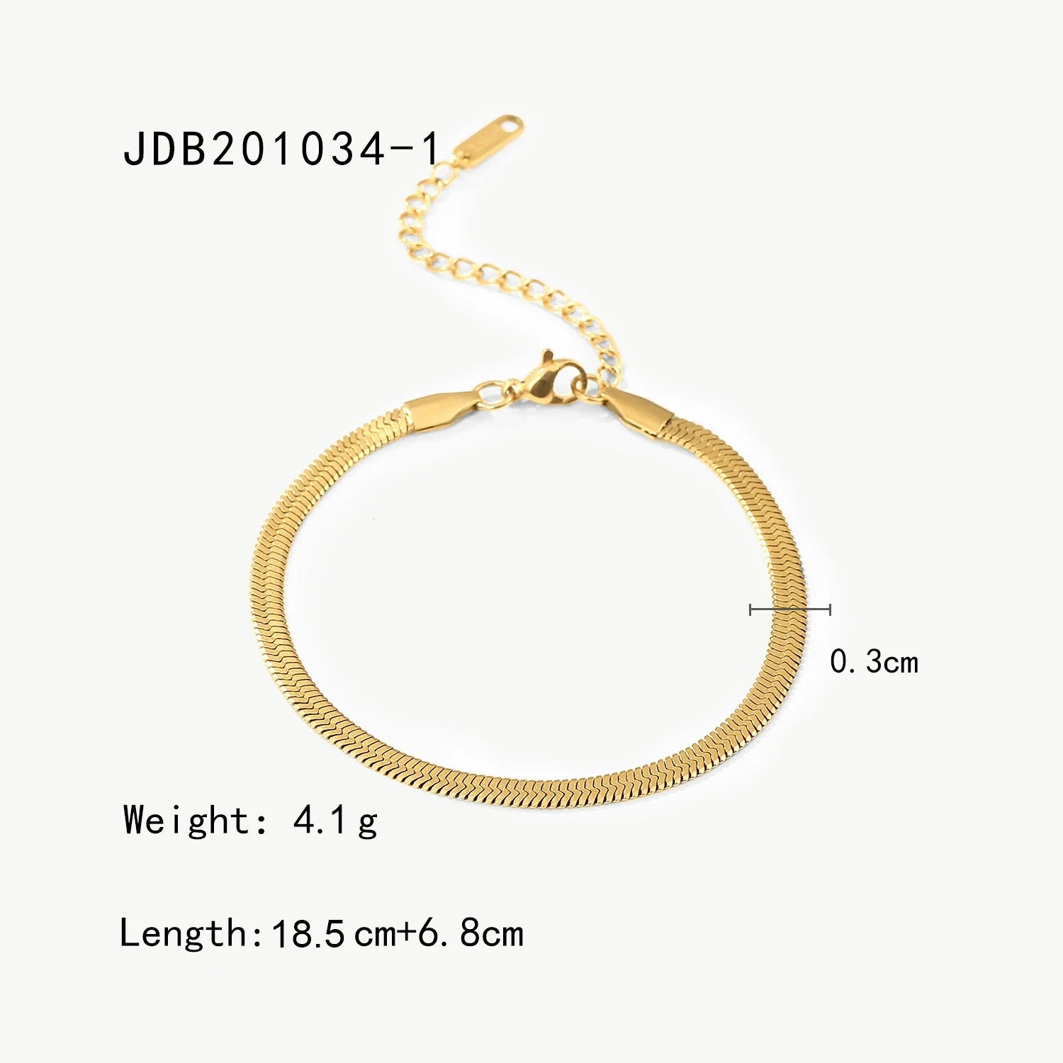 Siara Herringbone Chain Necklace - JDB201034-1
