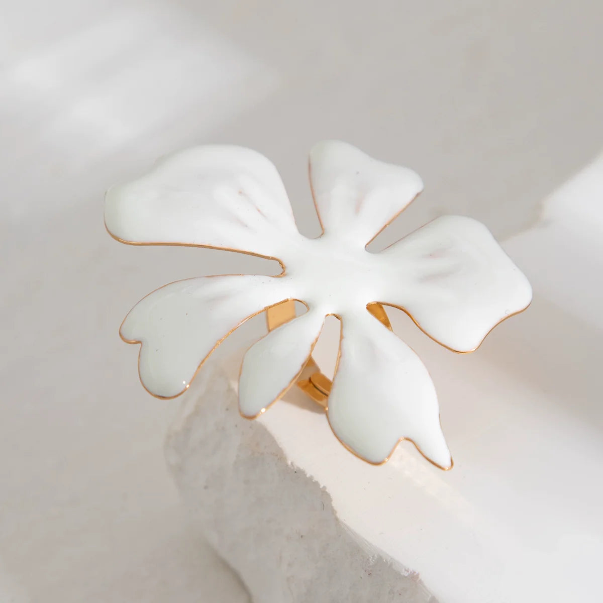 Ahaana Enamel Flower Ring - Style Four