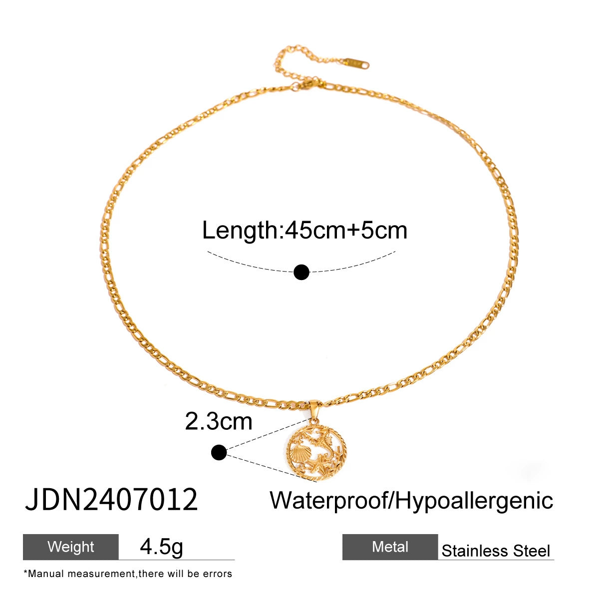 Nayely Golden Shell Pendant Necklace - JDN2407012 [LTX15CAP]