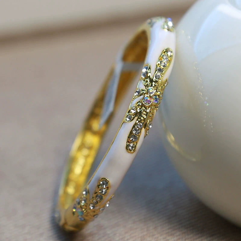 Kyanna Diamond Cloisonné Bracelet - White (5.6cm) [4UW2E0P1]