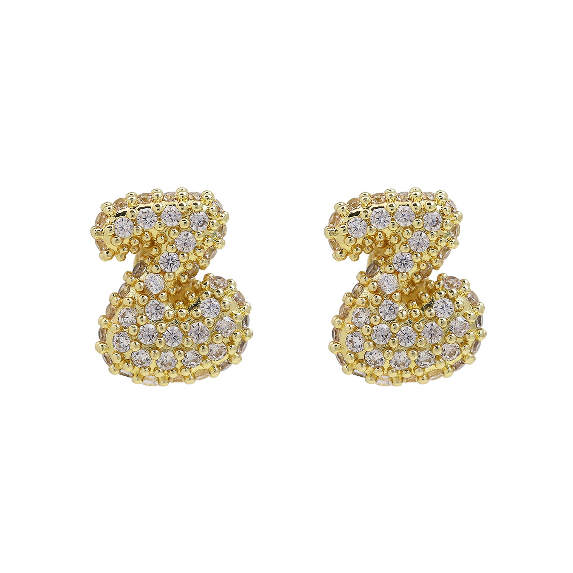 Lillyann Zircon Bubble Letter Earrings - Z [GGO4QPB3]