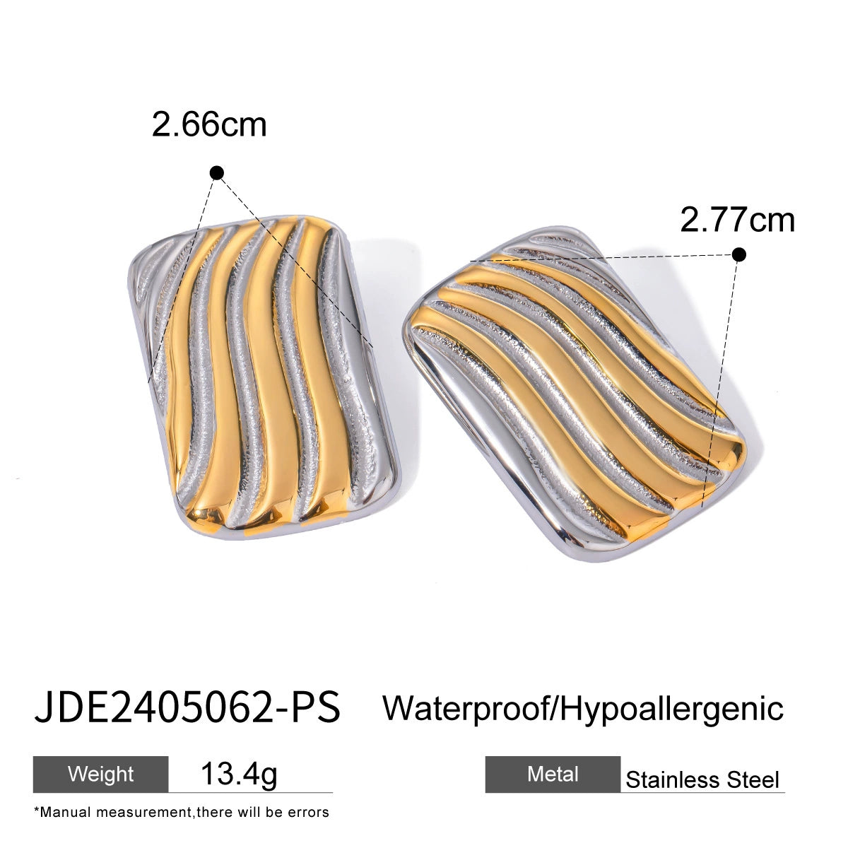 Linda Geometric Contrast Earrings - JDE2405062-PS [BHYA3MTF]